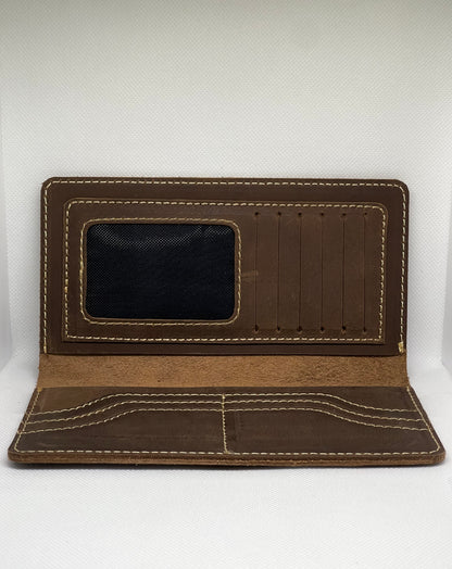 Crazy Horse Long Textured Wallet No.02 With Complimentary Card Holder