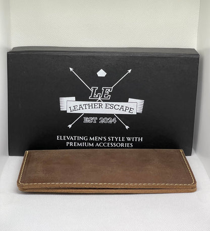 Crazy Horse Long Textured Wallet No.03 With Complimentary Card Holder