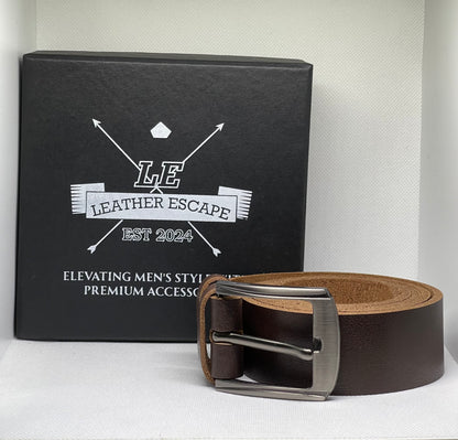 Classic Cow Leather Belt with Complimentary Card Holder