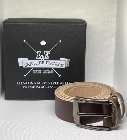 Classic Cow Leather Belt with Complimentary Card Holder