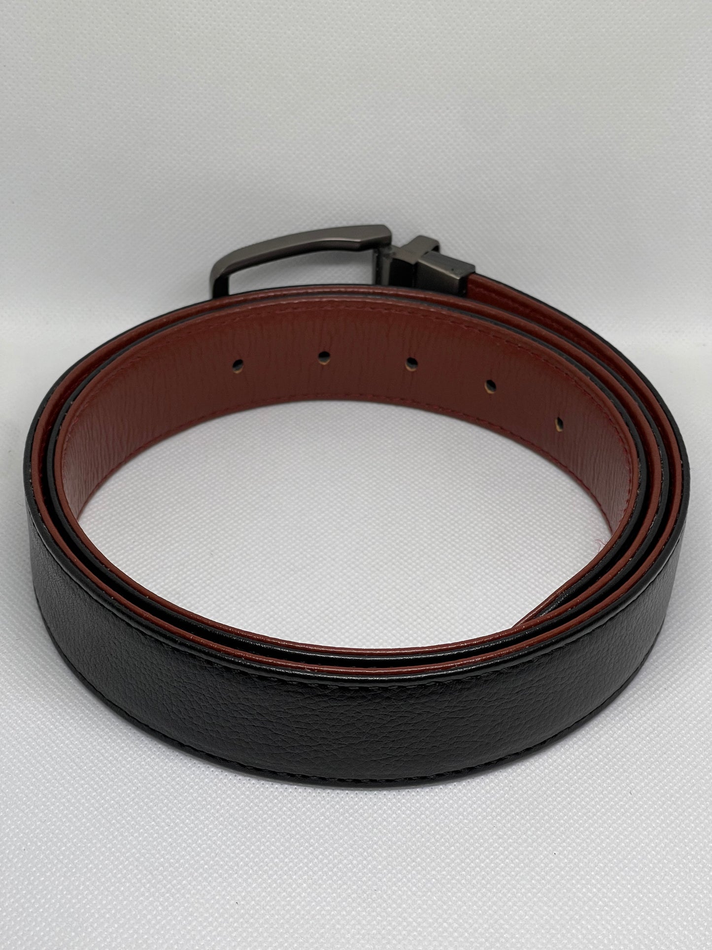 Dual Function 2-in-1 Leather Belt with Complimentary Card Holder and Branded buckle