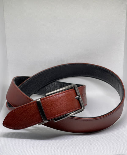 Dual Function 2-in-1 Leather Belt with Complimentary Card Holder and Branded buckle